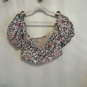 Abercrombie & Fitch Floral Puff Sleeve Blouse